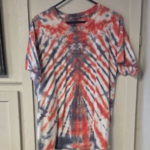 Men's Tie-Dye Short Sleeve Tee - Red and Gray